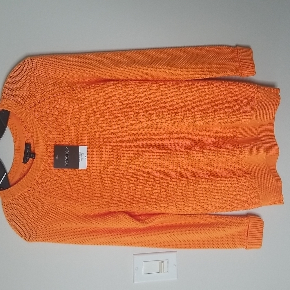 Topshop womens cableknit longsleeve pullover sweater NWT